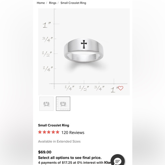 James Avery small crosslet ring - Picture 5 of 5